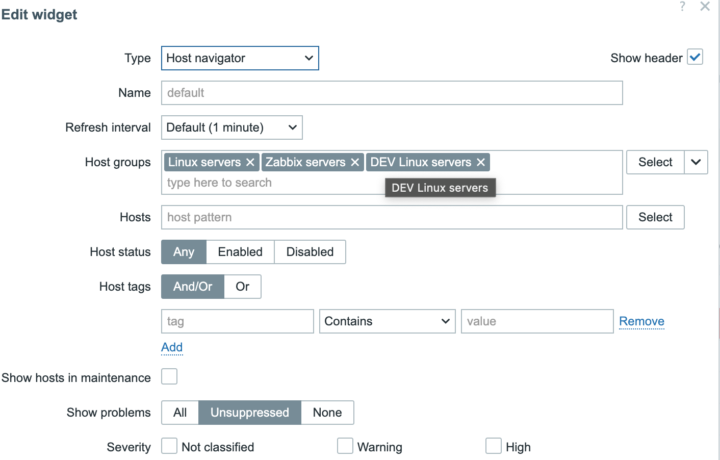 ZBXNEXT-8685] Host navigator widget